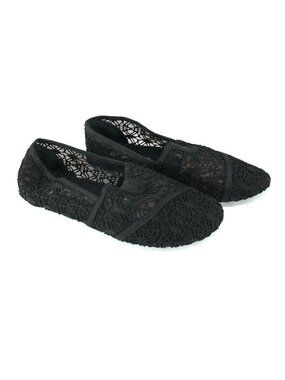 Delic8 Girls Ballet Flats Crochet Slip On Black Size 4